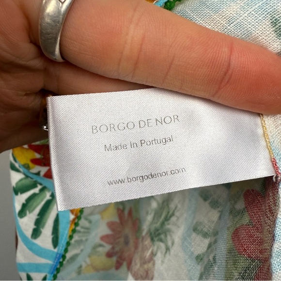 Borgo De Nor Linen Pineapple Palm Tree Printed Dani Dress - Picture 7 of 8